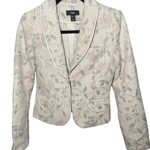 H&M Floral Blazer Jacket Career Casual Boho Size S Women